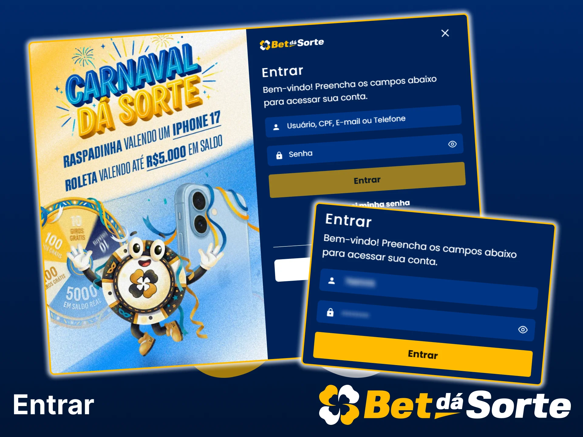 Faça login na sua conta Bet da Sorte e comece a apostar.