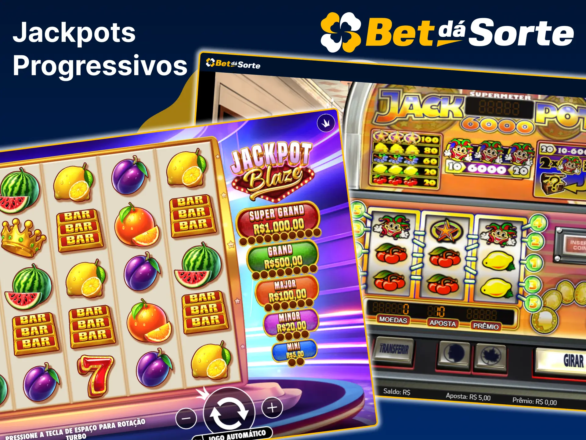 Encontre jogos com jackpots no casino Bet da Sorte.